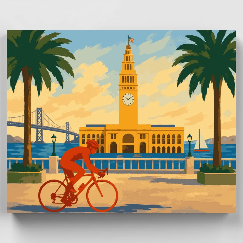 San Francisco Ferry Building - Paint by Numbers Kit