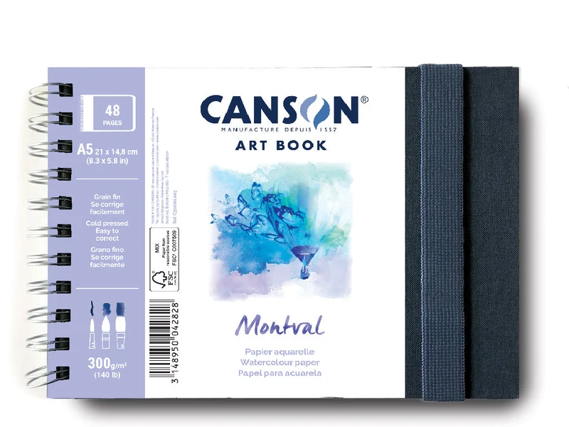 Μπλοκ ακουαρέλας CANSON Montval CP 300 g/m² – A5, 48 φύλλα, σκληρό εξώφυλλο