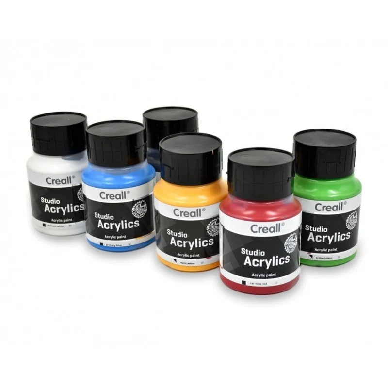 Creall | Studio Acrylics Acrylfarbe 500ml Flasche Wasserbasiert, schnell trocknend, Wasserfest & Mischbar
