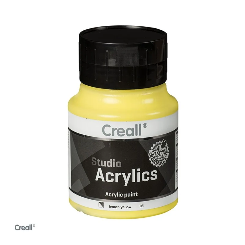 Creall | Studio Acrylics Acrylfarbe 500ml Flasche Wasserbasiert, schnell trocknend, Wasserfest & Mischbar