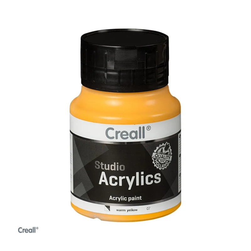 Creall | Studio Acrylics Acrylfarbe 500ml Flasche Wasserbasiert, schnell trocknend, Wasserfest & Mischbar