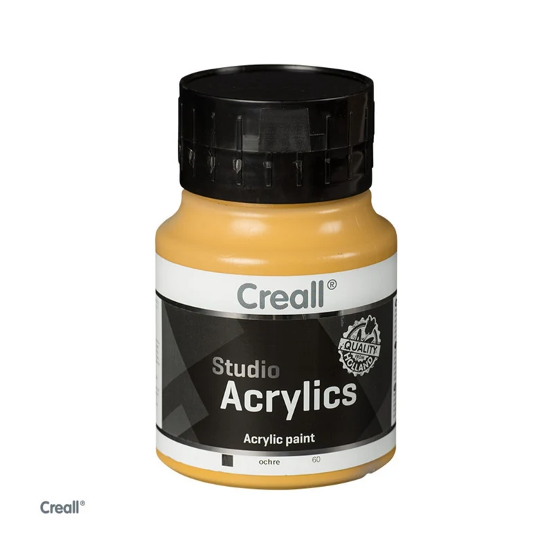 Creall | Studio Acrylics Acrylfarbe 500ml Flasche Wasserbasiert, schnell trocknend, Wasserfest & Mischbar