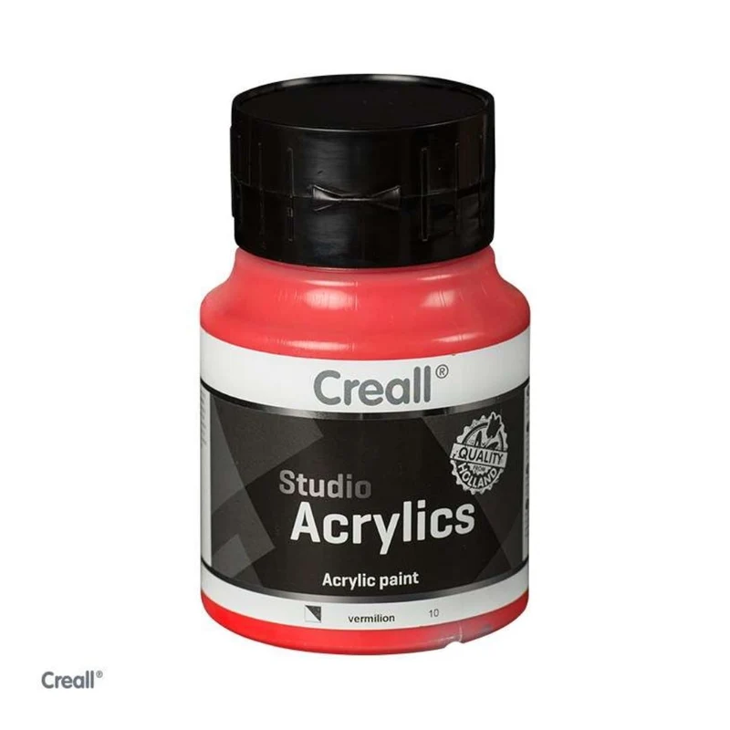 Creall | Studio Acrylics Acrylfarbe 500ml Flasche Wasserbasiert, schnell trocknend, Wasserfest & Mischbar