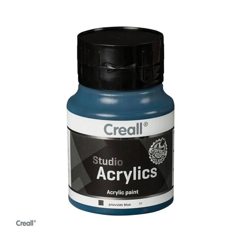 Creall | Studio Acrylics Acrylfarbe 500ml Flasche Wasserbasiert, schnell trocknend, Wasserfest & Mischbar