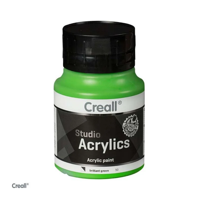 Creall | Studio Acrylics Acrylfarbe 500ml Flasche Wasserbasiert, schnell trocknend, Wasserfest & Mischbar