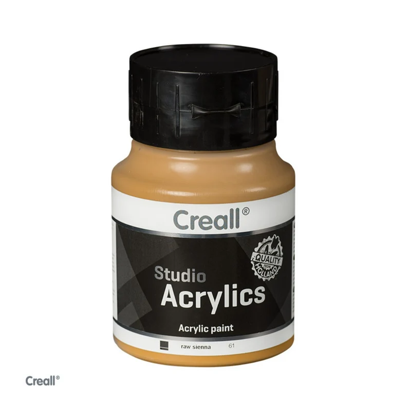 Creall | Studio Acrylics Acrylfarbe 500ml Flasche Wasserbasiert, schnell trocknend, Wasserfest & Mischbar