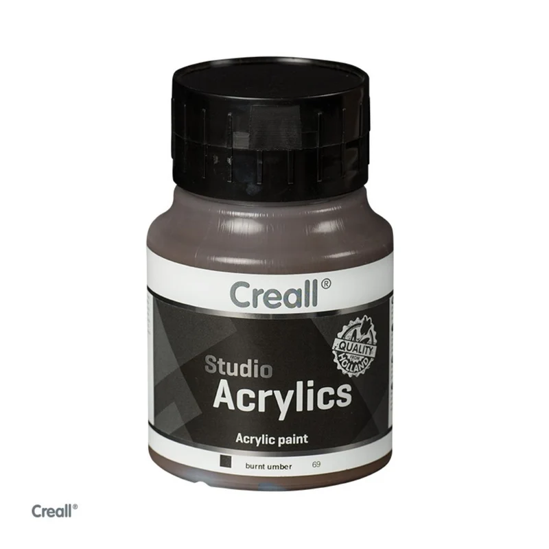 Creall | Studio Acrylics Acrylfarbe 500ml Flasche Wasserbasiert, schnell trocknend, Wasserfest & Mischbar