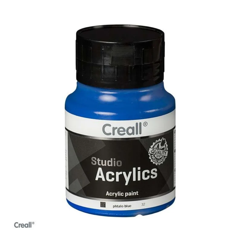 Creall | Studio Acrylics Acrylfarbe 500ml Flasche Wasserbasiert, schnell trocknend, Wasserfest & Mischbar