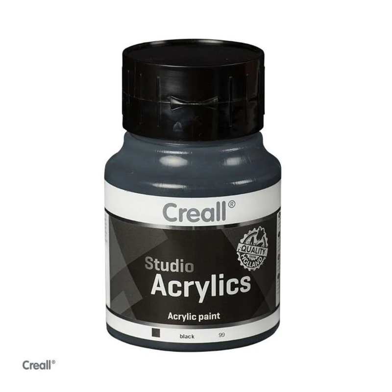 Creall | Studio Acrylics Acrylfarbe 500ml Flasche Wasserbasiert, schnell trocknend, Wasserfest & Mischbar