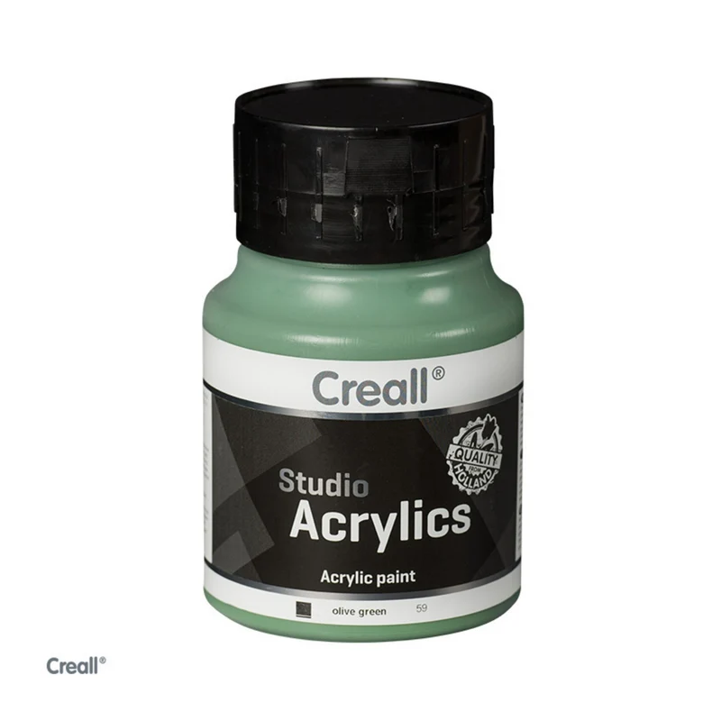 Creall | Studio Acrylics Acrylfarbe 500ml Flasche Wasserbasiert, schnell trocknend, Wasserfest & Mischbar