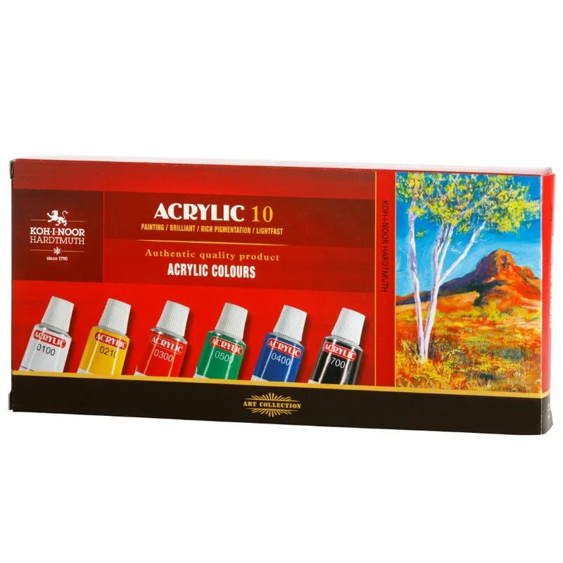 KOH-I-NOOR | Acrylfarben 10er Set - 10 x 16 ml Tuben