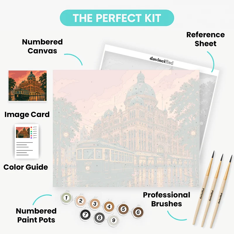 QVB Dusk Tram - Paint by Numbers Kit