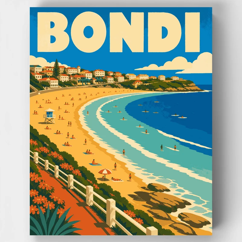 Bondi Beach Crescent - Paint by Numbers Kit