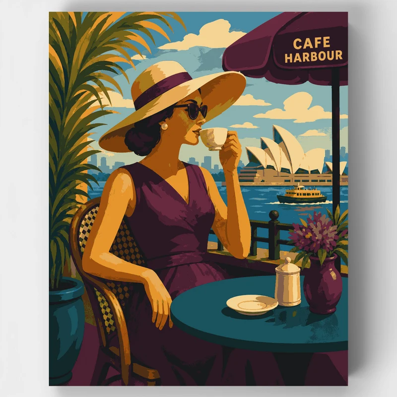 Harbour Coffee Break - Paint by Numbers Kit