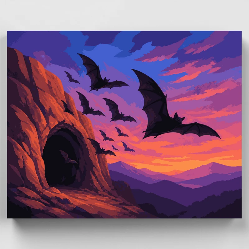Bat Cave Twilight - Paint by Numbers Kit