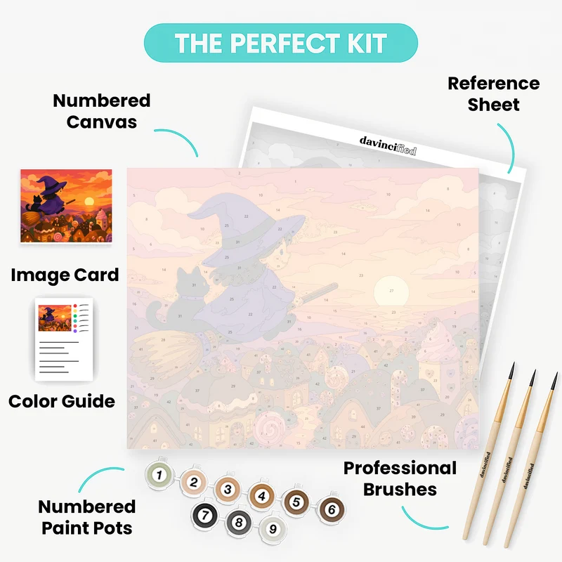 Candy Village Witch - Paint by Numbers Kit