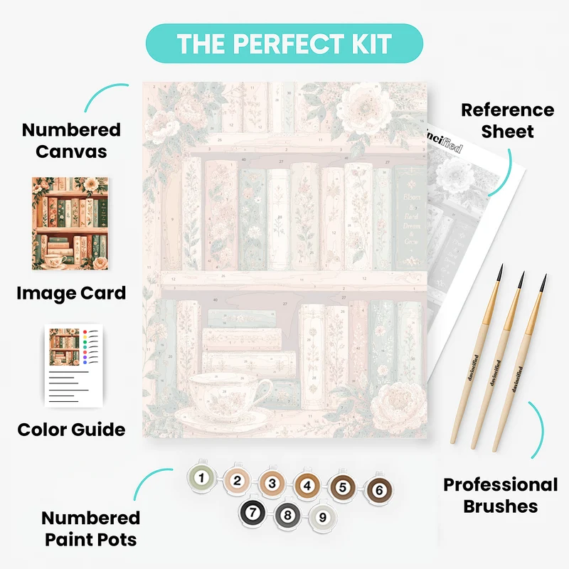 Bloom & Read Bookshelf - Paint by Numbers Kit