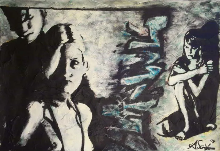 Armin Schanz | "Urban Signs (Blue-Lightning)" | 70 x 100 cm
