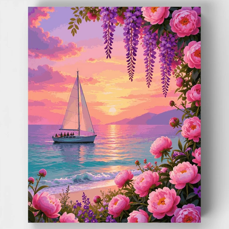 "Blossoms at Sunset" Paint by Numbers Kit