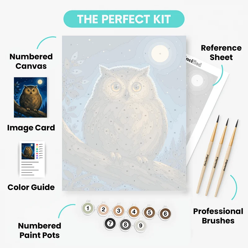 Moonlit Owl Watch - Paint by Numbers Kit