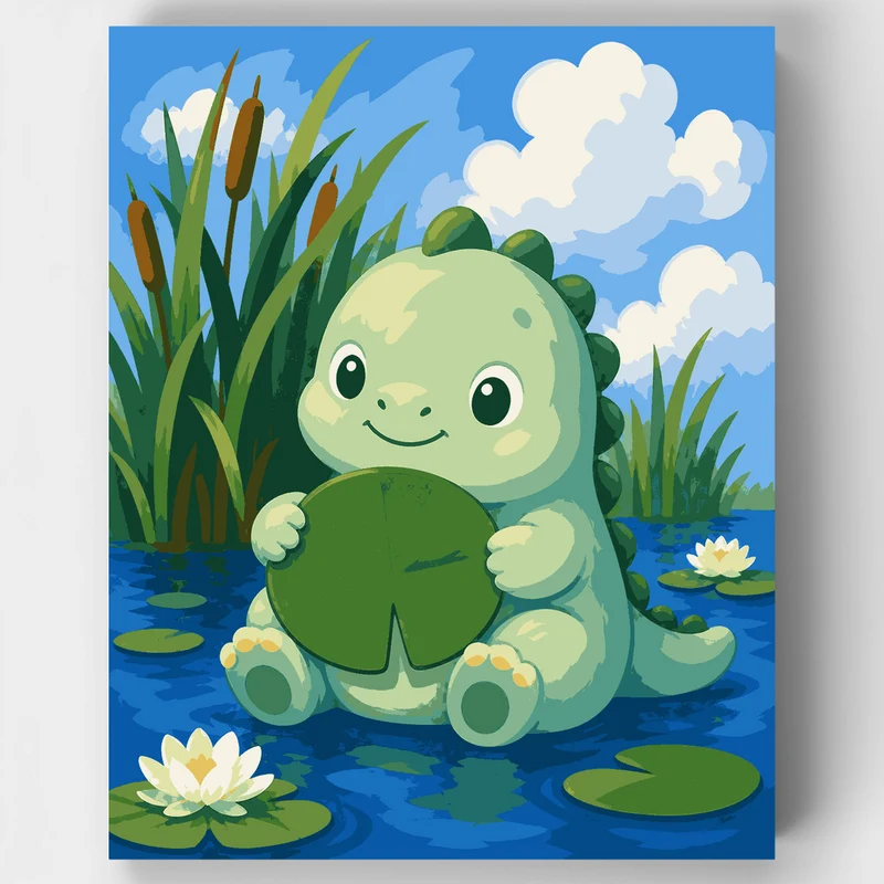 Lily Pad Dino - Paint by Numbers Kit