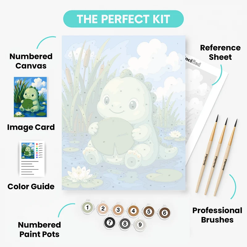 Lily Pad Dino - Paint by Numbers Kit