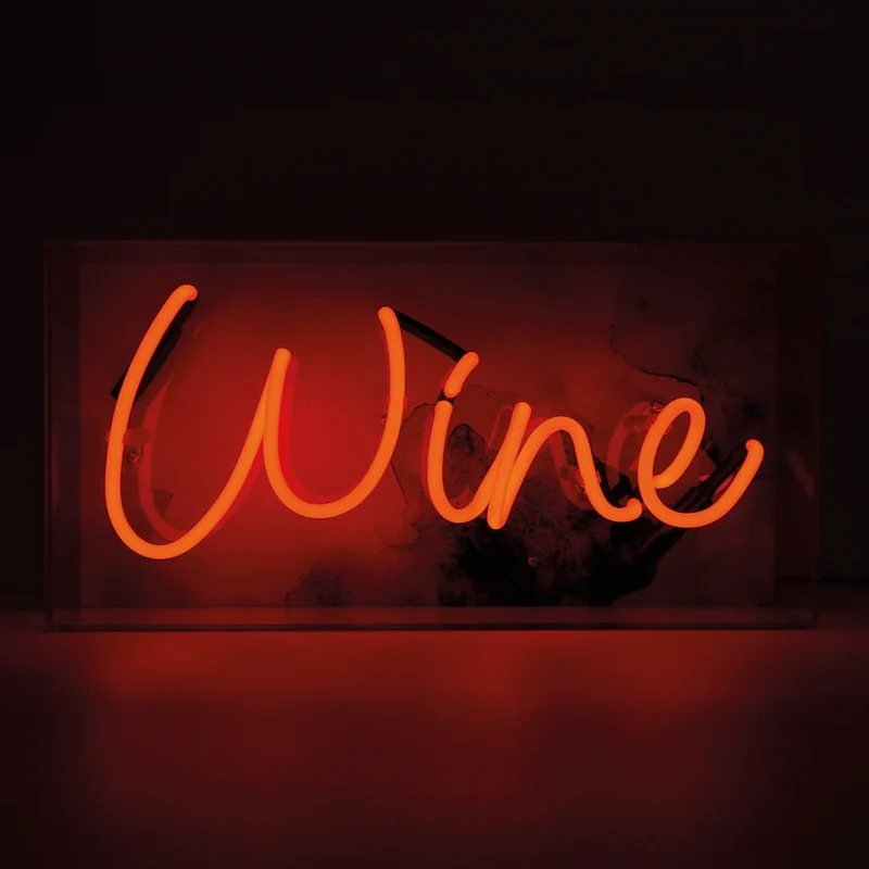 Neon Acryl Box “Wine” | Leuchtendes Deko Highlight | Locomocean