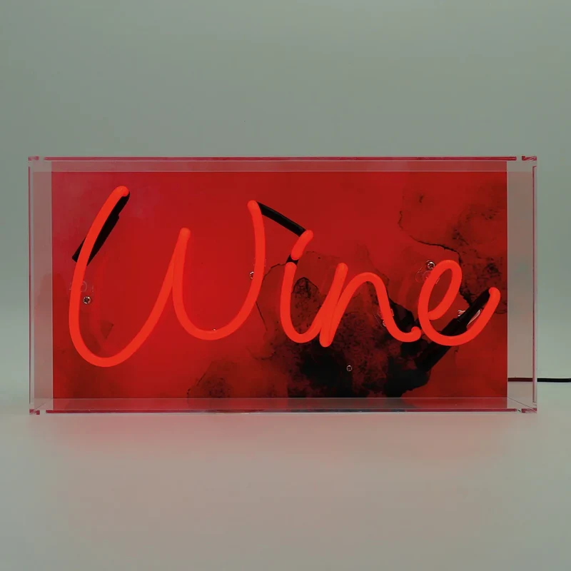 Neon Acryl Box “Wine” | Leuchtendes Deko Highlight | Locomocean