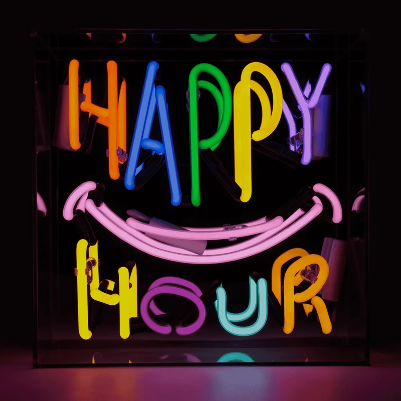 Neon Acryl Box “Happy Hour” | Bar Vibes in Neon | Locomocean
