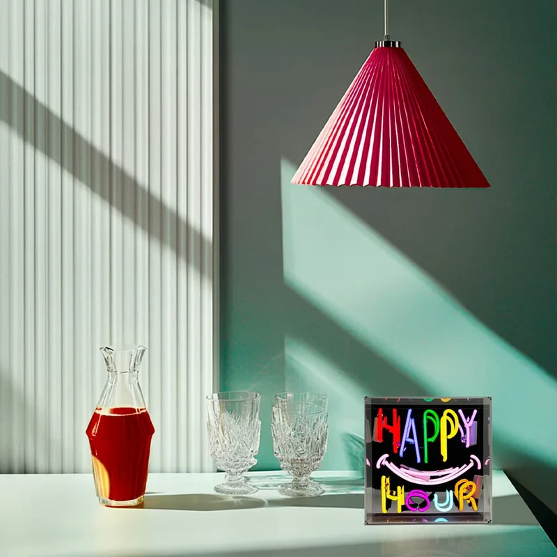 Neon Acryl Box “Happy Hour” | Bar Vibes in Neon | Locomocean