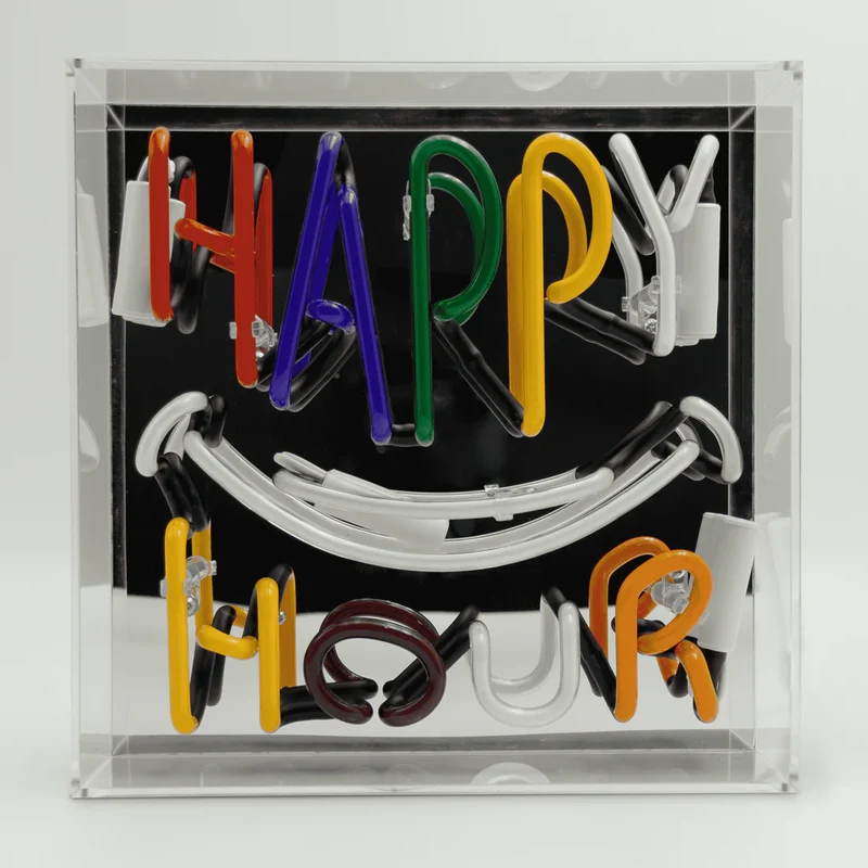 Neon Acryl Box “Happy Hour” | Bar Vibes in Neon | Locomocean