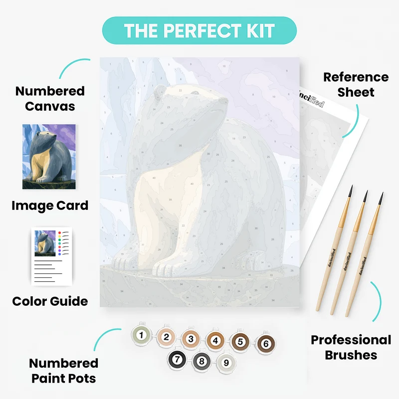 Polar Bear Sculpture - Paint by Numbers Kit