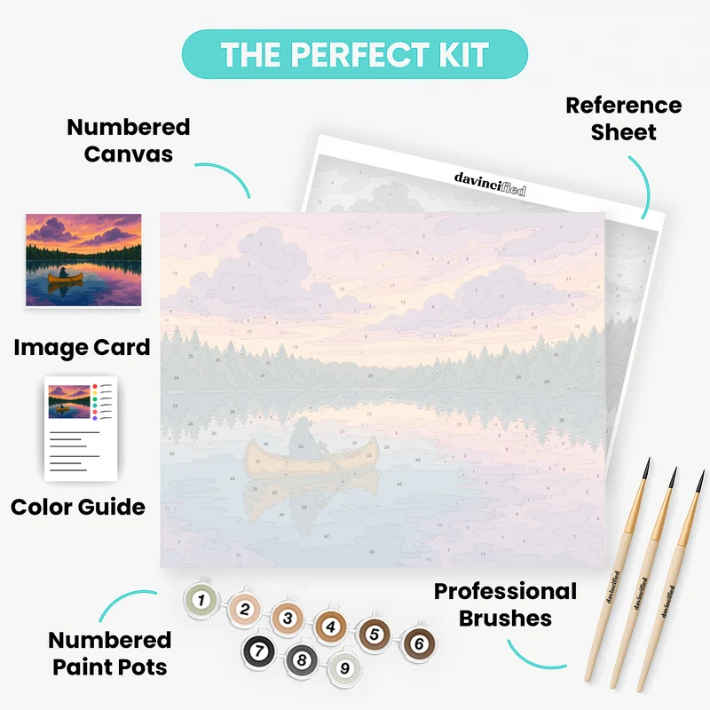 Sunset Canoe - Paint by Numbers Kit