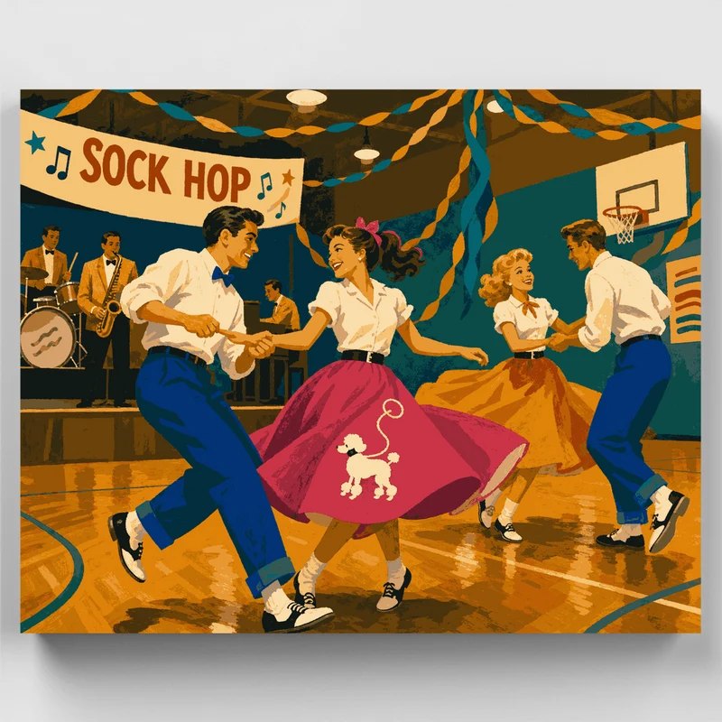 Sock Hop Dance - Paint by Numbers Kit