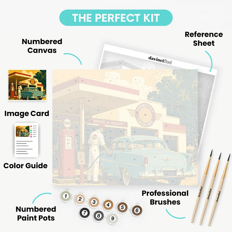 Sunnyside Service Station - Paint by Numbers Kit