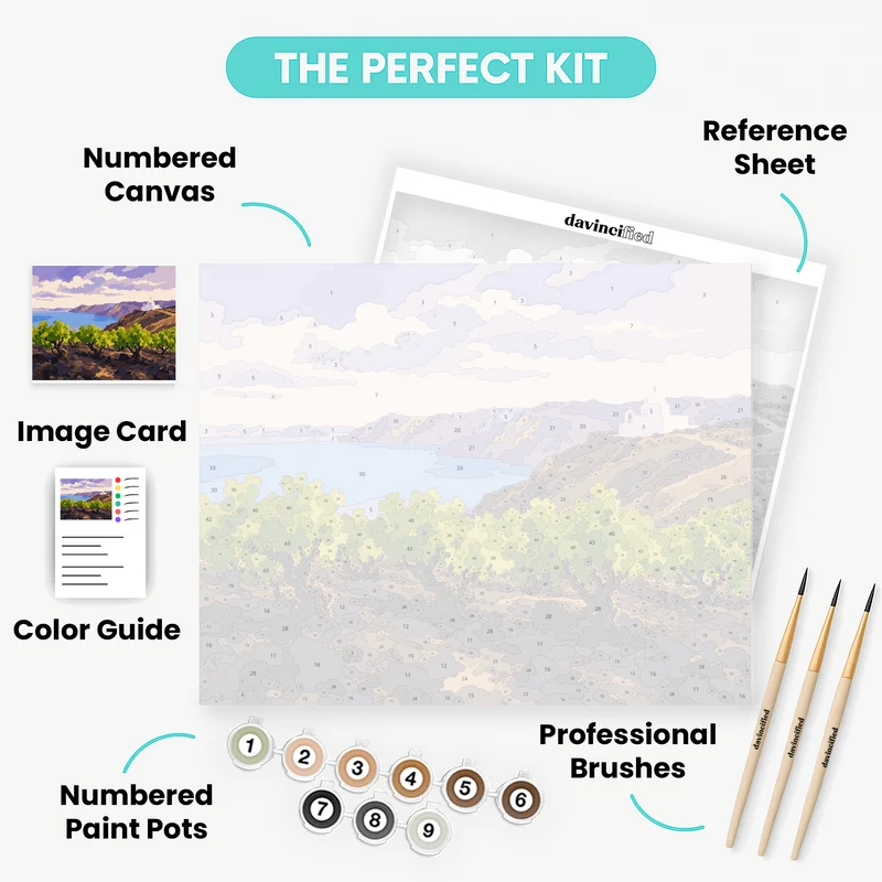 Santorini Vineyard - Paint by Numbers Kit