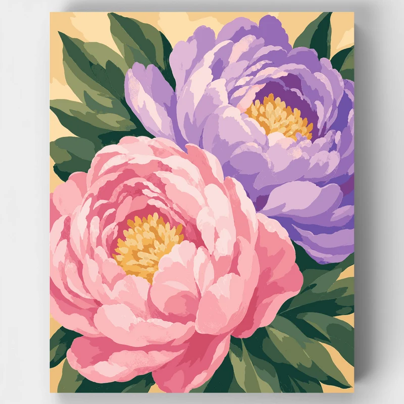 Pink and Lavender Peonies - Paint by Numbers Kit