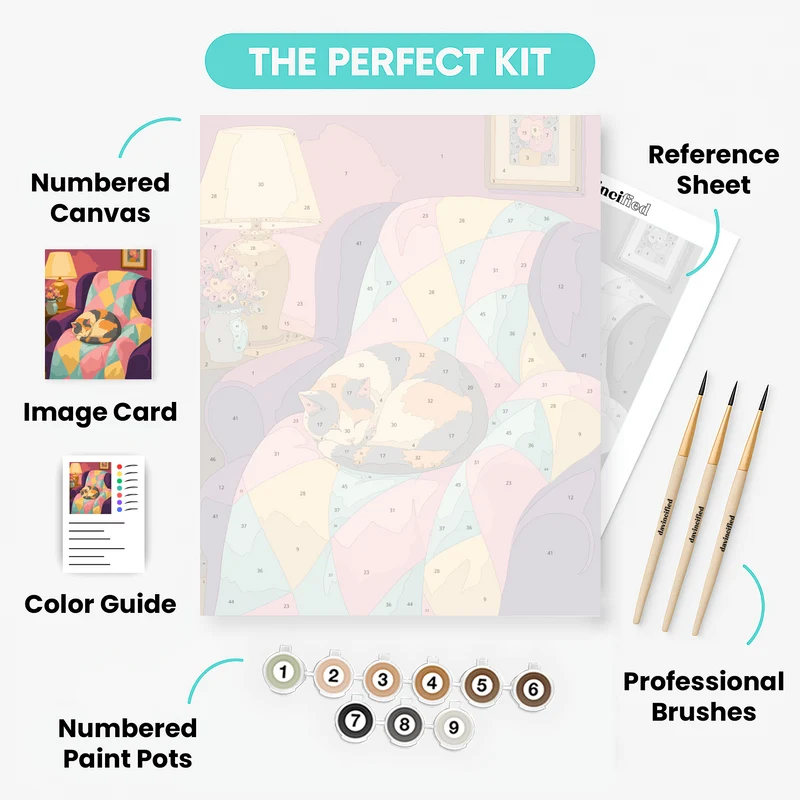 Cozy Calico Nap - Paint by Numbers Kit