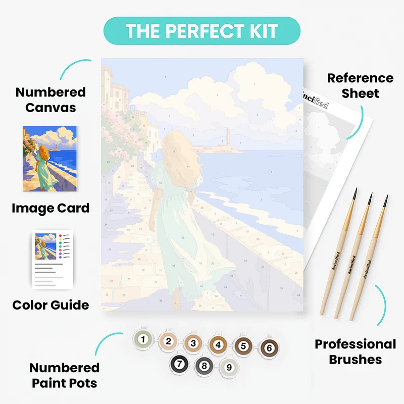 Coastal Promenade Walk - Paint by Numbers Kit