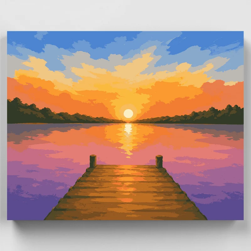 Dock at Golden Hour - Paint by Numbers Kit