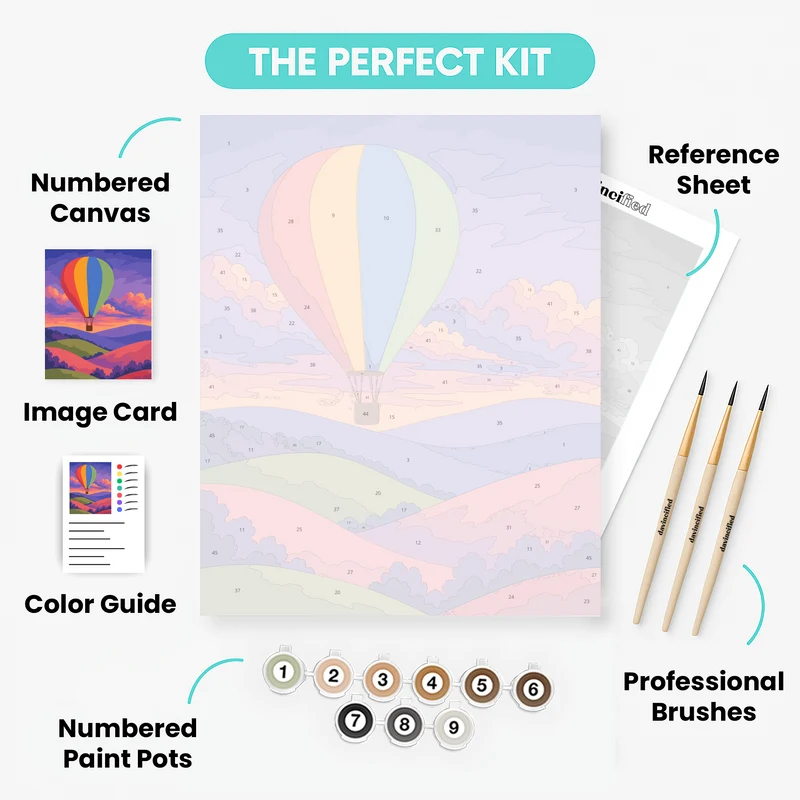 Rainbow Balloon Ride - Paint by Numbers Kit