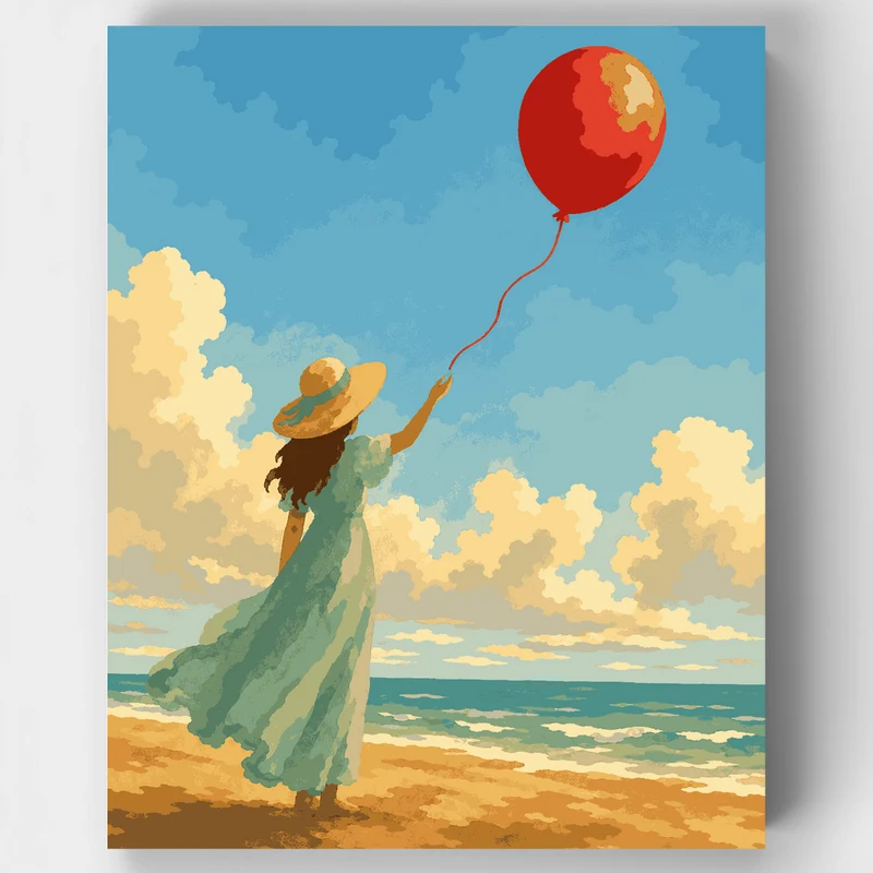 Balloon by the Shore - Paint by Numbers Kit