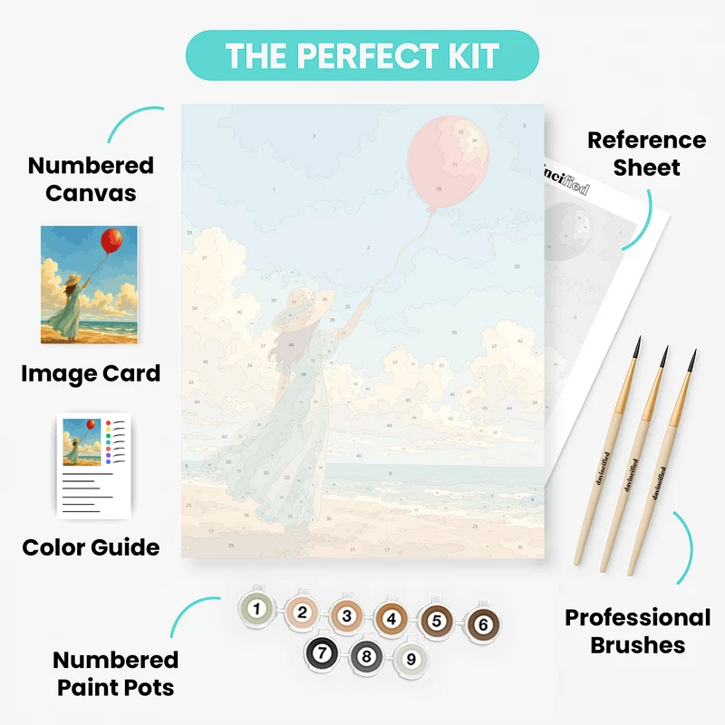 Balloon by the Shore - Paint by Numbers Kit