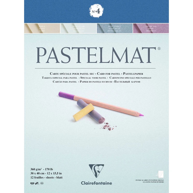Clairefontaine Pastelmat lepljen blok 360 g 12 listov x 30 cm