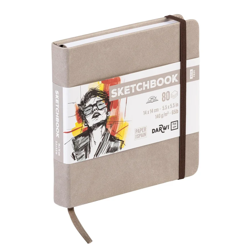 DARWI blok za skiciranje Taupe 14 x 14 cm 140 g 80 listova
