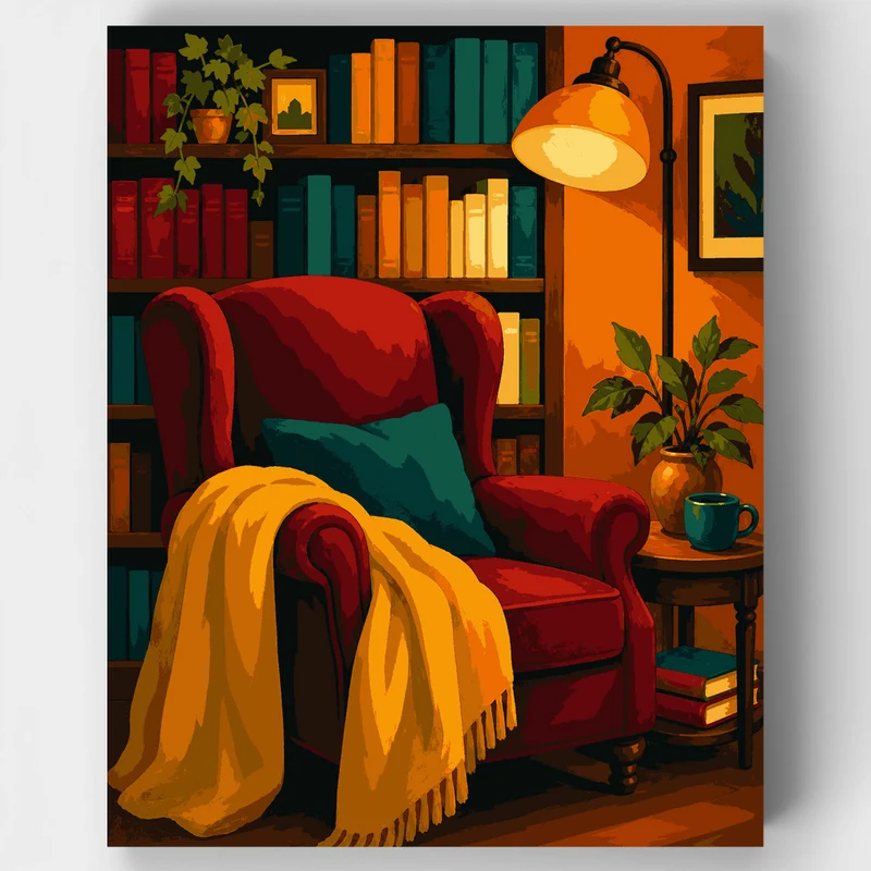 Cozy Reading Nook - Paint by Numbers Kit