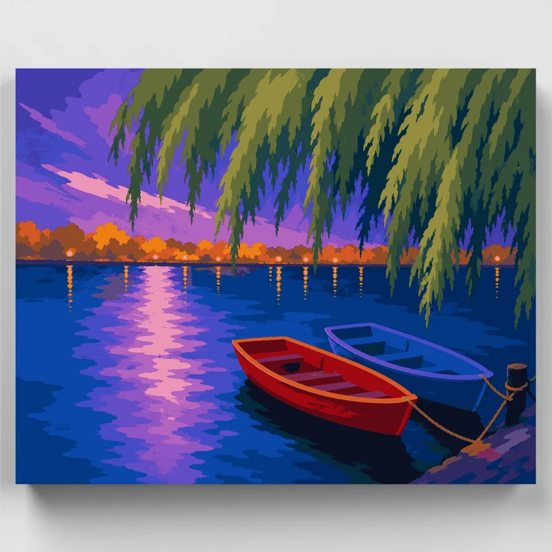 Twilight Willow Lakeside - Paint by Numbers Kit