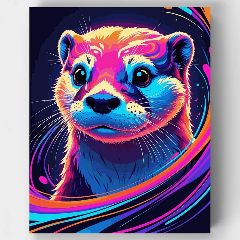 Vibrant Otter Portrait - Paint by Numbers Kit