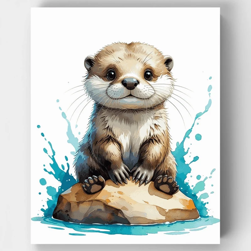 Adorable Otter - Paint by Numbers Kit