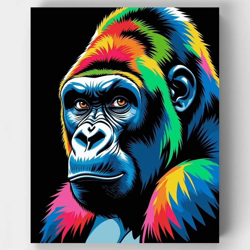 Colorful Gorilla - Paint by Numbers Kit